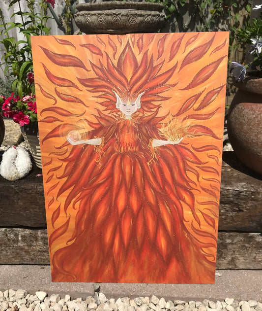 Aluminium Print Fire Elemental ‘Matash’ - The Magical Magician