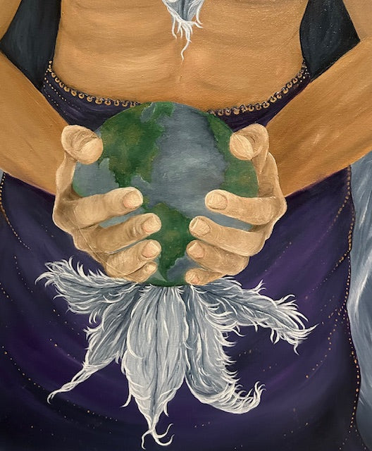 Original Painting Blue Avian Kahbah – Warrior of Peace & Protection