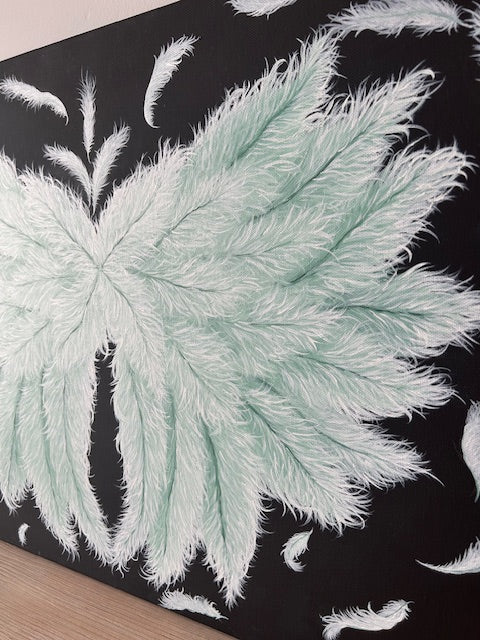 Original Painting Ruffled Wings