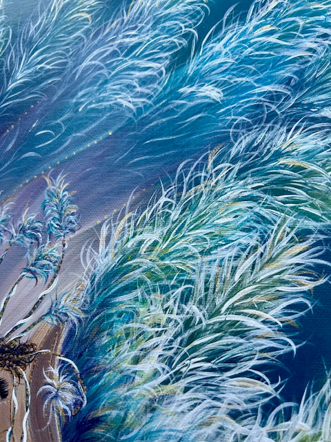Original Painting ‘Raja’ - Humanoid Blue Avian - Galactic Elemental