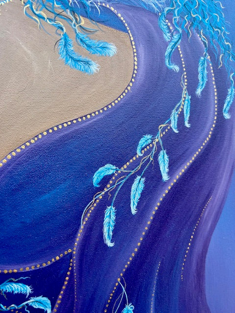 Original Painting ‘Rae’ - Humanoid Blue Avian
