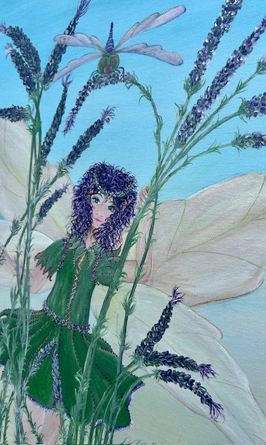 Original Painting ‘Ava’ Lavender Fae – Helper of the Dragonflies