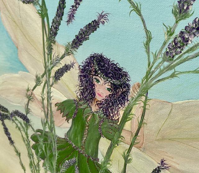 Original Painting ‘Ava’ Lavender Fae – Helper of the Dragonflies