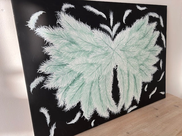 Original Painting Ruffled Wings