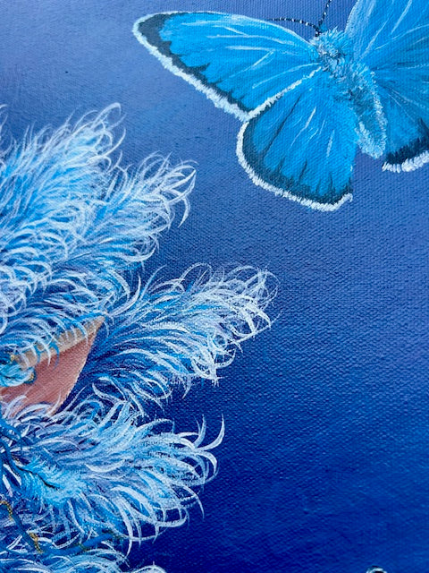 Original Painting ‘Rae’ - Humanoid Blue Avian