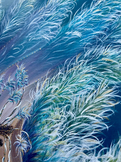 Original Painting ‘Raja’ - Humanoid Blue Avian - Galactic Elemental