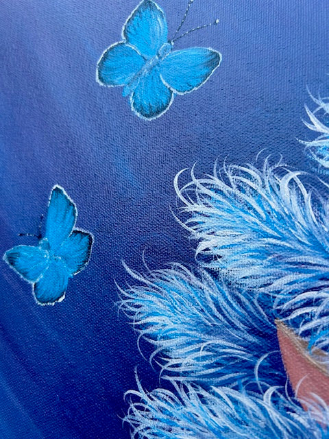 Original Painting ‘Rae’ - Humanoid Blue Avian
